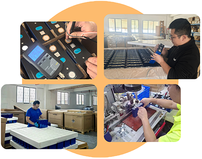 Inspecting batteries and welding studs on battery terminals